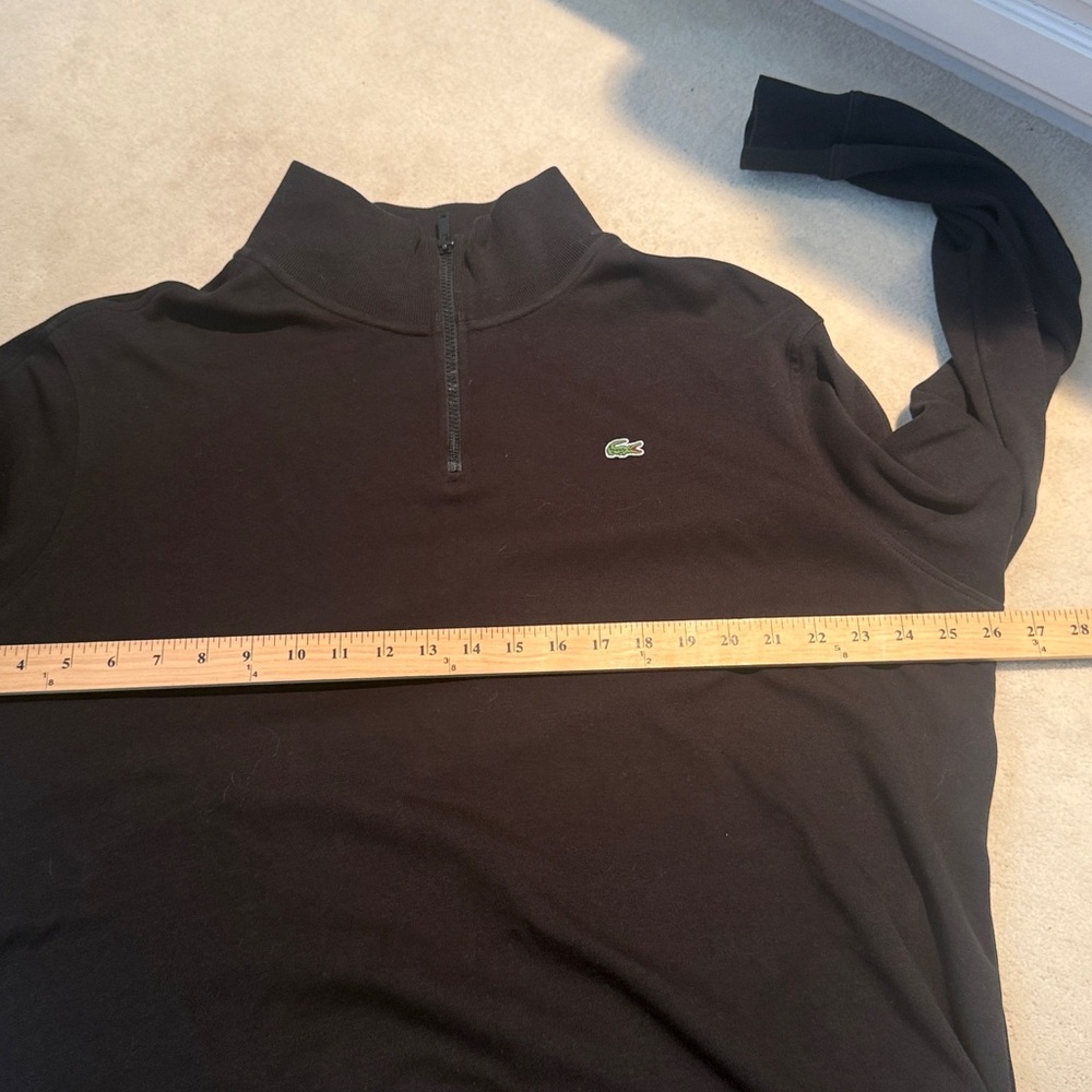 Lacoste Men's High Neck Black Solid Quarter-Zip Interlock Sweatshirt Sz 8 (3XL) - Picture 10 of 12